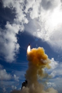 Lansarea primei rachete SM-3 din cadrul FTM-21 - Sursa: mda.mil